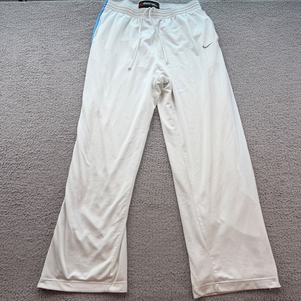 Vintage 2008 Nike Basketball White Mesh Warmup Pants 4XL Baggy Ankle Zip